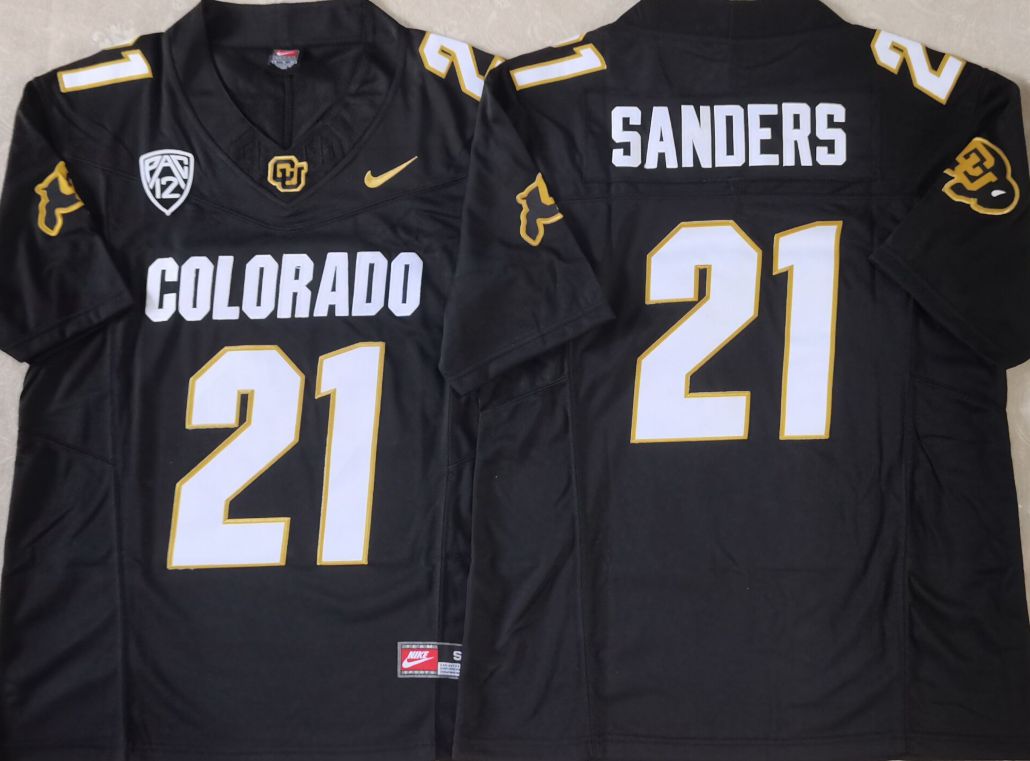Men Colorado Buffaloes #21 Sanders Black 2025 Nike Limited NCAA Jersey